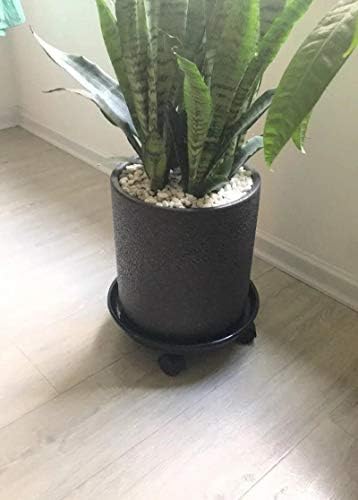 Plant Caddy with Wheels 15.5 Inch - 2 Pack Plant Caddy on Wheels Heavy Duty,Plant Dolly Plant Tray with Wheels Planter Caddies Indoor/Outdoor, Black