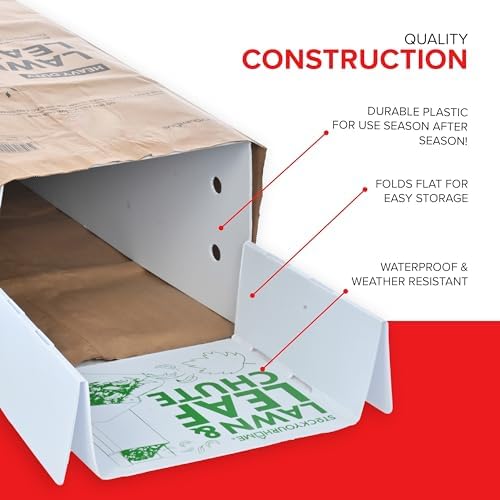 Lawn and Leaf Chute, Reusable Lawn Bag Holder for Easy Leaf Collecting, Durable Lawn Bag Funnel for Paper Leaf Bags, Leaf Bag Chute for Sweeping and Collecting Yard Debris, No Bending Required!