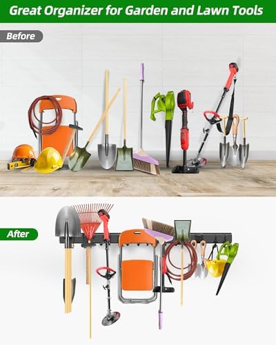 PIYILO 64 in Garage Tool Organizer Wall Mount, Adjustable Tool Storage Rack