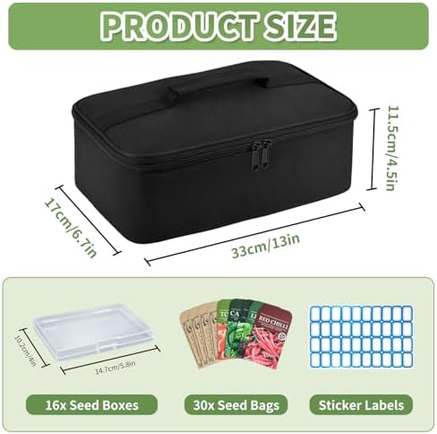 Boczif 16 Slot Seed storage Organizer Box Hold 80 to 100 seed packets