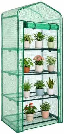 4-Tier Mini Greenhouse for Indoor and Outdoor Plants, 27x19x63 Inch