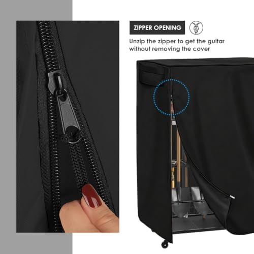 Garden Tool Organizer Cover Waterproof (Black, 35"L x 22"W x 62"H)