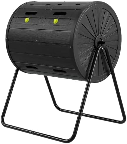 Bifanuo 45 Gallon Compost Bin,Outdooor Composting Tumbler Classic Black
