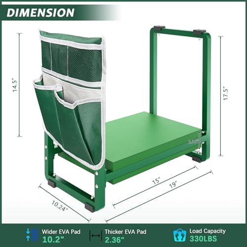 Garden Kneeler and Seat, 10.2" Wider Heavy Duty Thick for Kneeling and Seat