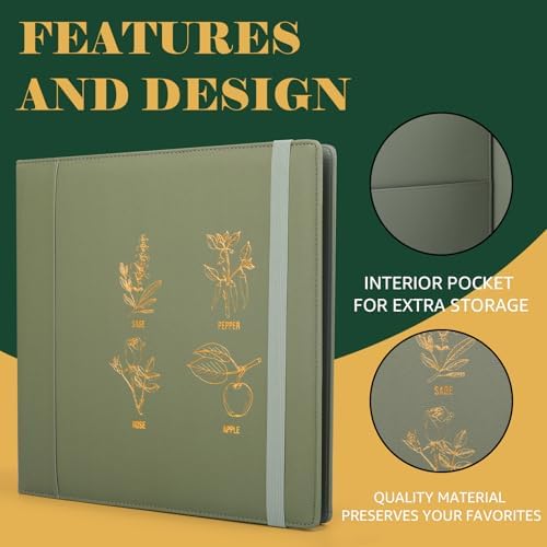 Seed Storage Organizer, Binder with 50 Pack Sleeves, Gift for Garden Lover