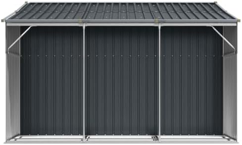 Modern Anthracite Galvanized Steel Garden Shed with PP Large Storage, 4 Air Vents for Effective Ventilation, Weather Resistant Outdoor Shed for Tools Equipment and Firewood