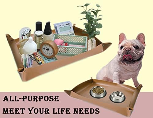 Leather Plant Repotting Mat Waterproof Transplanting Mat Indoor Succulent Potting Portable Gardening Mat, 30" X 18" Thickened Foldable Plant Potting Tray and Mess Control mat