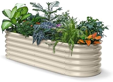 6x2x1.5 ft Galvanized Raised Garden Bed, 18" Tall Metal Planter Box