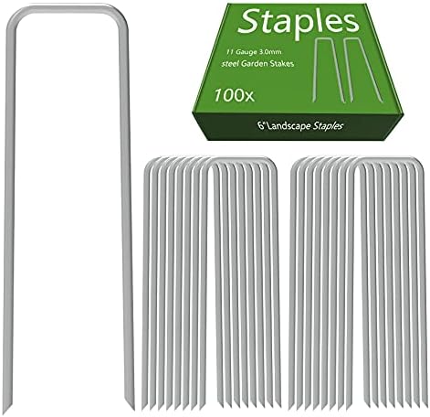 Landscape Staples 6 Inch Galvanized Anti-Rust Garden Stakes 11 Gauge