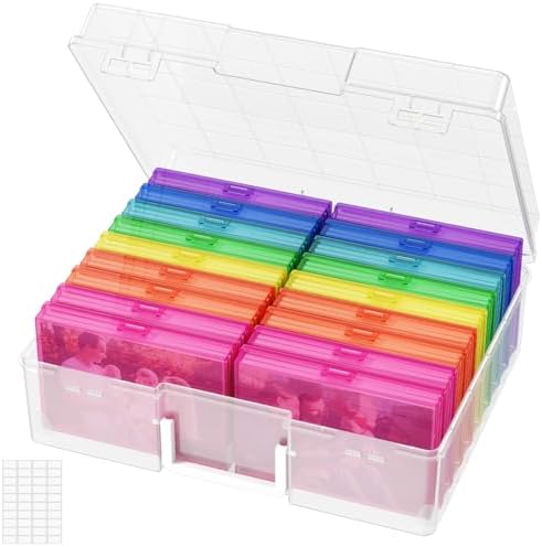 Lifewit 18 Pcs Photo Storage Box for 4"x 6" Pictures, Acid-Free, Multicolor