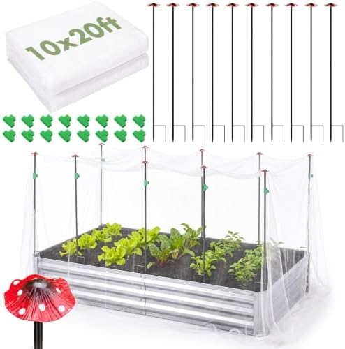 Metal Garden Netting Kit for Raised Bed, 10x20ft Fine Mesh Netting