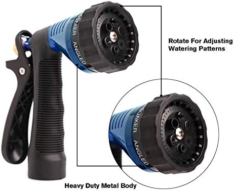 Water Hose Nozzle Spray Nozzle, Metal Garden Hose Nozzle with Adjustable Spray Patterns