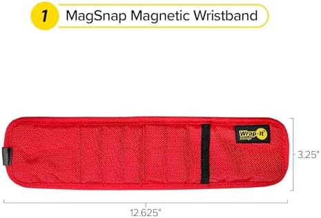 MagSnap Magnetic Wristband by Wrap-It Storage - Red