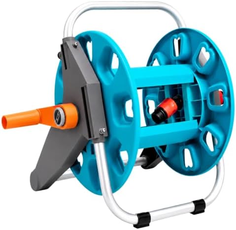 Portable Garden Hose Reel Cart – Holds Up to 50 Ft of 5/8" Hose – Outdoor Water Hose Storage Holder & Pipe Organizer for Yard, Lawn Watering, Car Washing