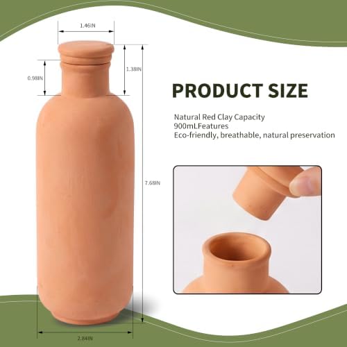 4 Pack Terracotta Self Watering Plant Bottles 900ml Automatic Clay Watering Globes with Free Garden Fork Spoon for Houseplants Outdoor Garden Plants