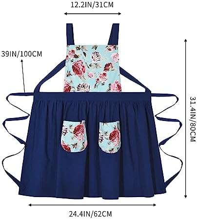 Pinknoke Vintage Pinafore Aprons for Women with Pockets for Kitchen