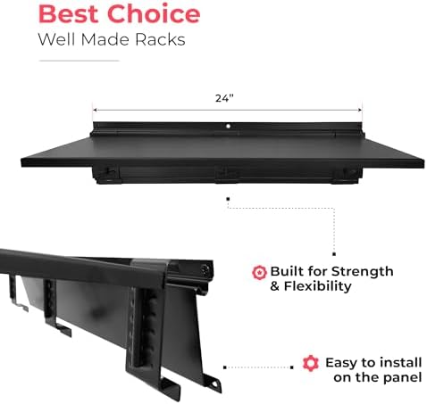 Garage Tool Organizer Wall Mount 96", 2 Shelves & 6 Double Hooks