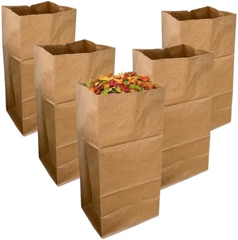 Lawn and Leaf Bags, 30 Gallon, Paper Yard Waste Bags (10)