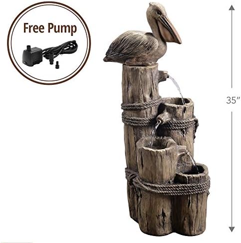 Teamson Home Nautical 3 Tiered Floor Waterfall Fountain