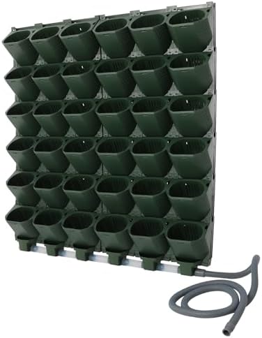 Self Watering Planters with Timer and Rain Sensor, 36-Pocket Wall Mounted Vertical Garden System - Automatic Drip Irrigation Kit for Indoor Outdoor Balcony, Grow Herbs Vegetables Flowers