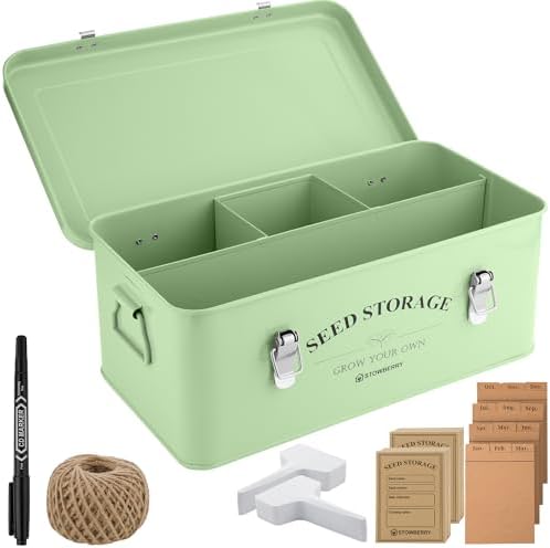 Seed Storage Box Organiser - Seed Tin with Over 200 Accessories
