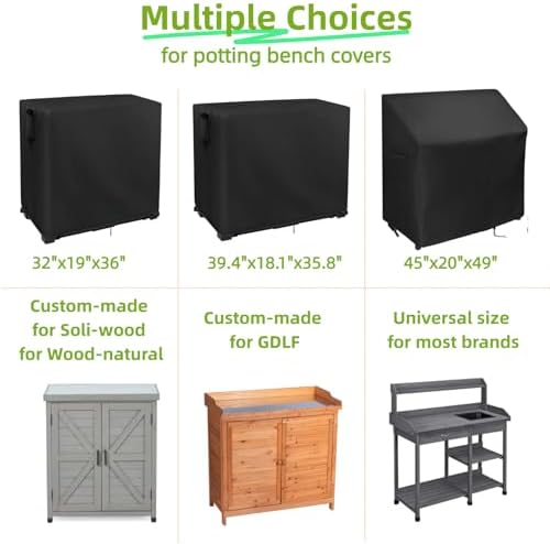 40 In Outdoor Kitchen Cabinet Cover for Garden Mud Storage Potting Table