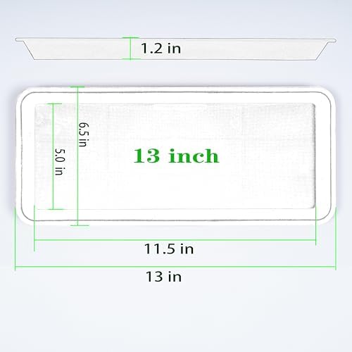 VUWEZ 6 Pack Plastic Plant Tray Saucer, Rectangular, Indoors Outdoor, Water Drip Tray for Flower Pot, Windowsill (6.5 x 13 Inch, Cream White)