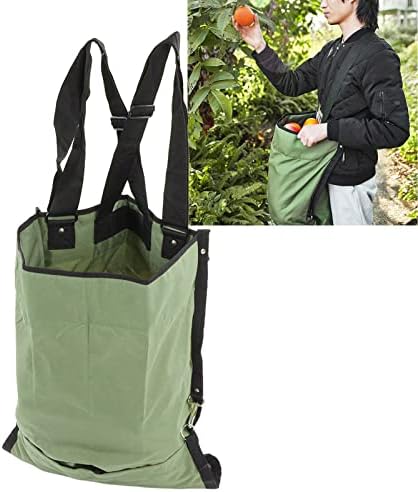 Fruit Picking Bag Large Harvesting And Gathering Bag Green Double Buckle 600D Oxford Cloth Harvest Fruit Vegetable Picking Bag Garden Apron for Outdoor Orchard Farm