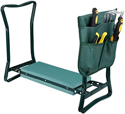 SUPER DEAL Folding Garden Kneeler and Seat with Free Tool Pouches - EVA Foam Pad Protects Your Knees - Sturdy and Lightweight, Gardening Gifts for Women Men