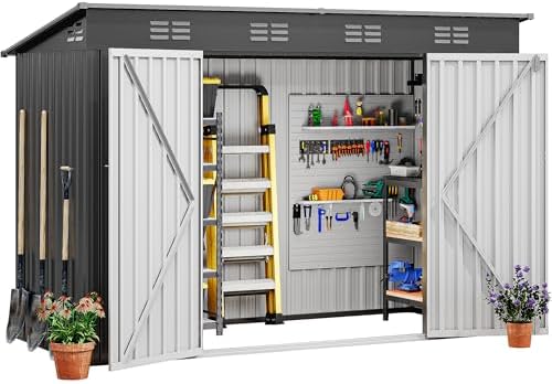 DWVO 9x4ft Outdoor Storage Shed with Sloped Roof
