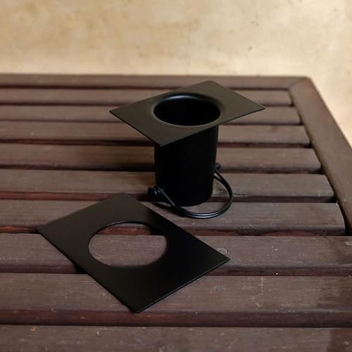 Nutshell Stores Medium Square Cups Rain Chain - Black - 13 Feet