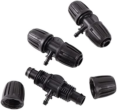20 Pcs Barbed Tee 1/2 Inch to 1/4 Inch Irrigation Tube Fittings