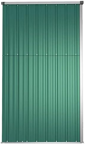 Large Grey Steel Garden Tool Shed - Outdoor Storage with Lockable Doors - Durable Garage and Backyard Organizer for Tools, Equipment, and Lawn Care Supplies