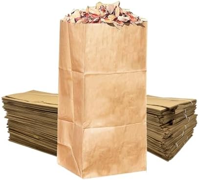 Rocky Mountain Goods Yard Waste Bags - Large 30 Gallon Brown Paper Leaf Bags for Yard/Garden/Lawn - Environmental Friendly - Tear Resistant - Heavy Duty - 2 Ply Self Standing (Pack of 5)