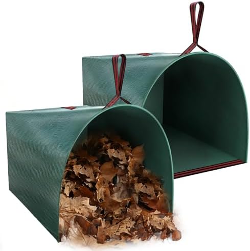 2 Pack 50 Gallon Dustpan-Type Garden Bag for Yard Waste