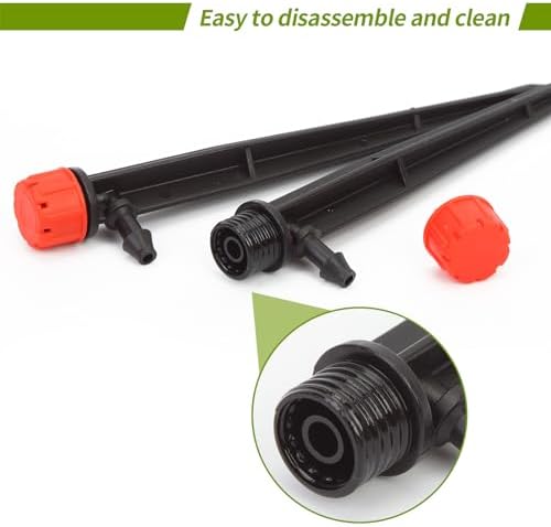 50 pcs Drip Irrigation Emitters Drip Emitters for 1/4" Drip Irrigation Tubing Adjustable 360 Degree Water Flow Irrigation Drip Heads Drip Irrigation Spray Emitters for Plant Watering System