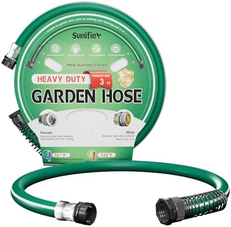 Short Garden Hose 3 ft 6ft 8 ft 10 ft – Hybird Leader Water Hose - Small Garden Hose Extension, Flexible Hose Extender for Lawn Watering, Car Washing - Burst 500 Psi (Green, 3 FT)
