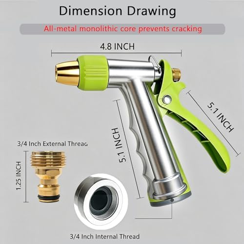 Garden Hose Nozzle, High Pressure Water Hose Nozzle Heavy Duty