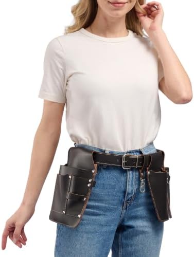 Leather Florist | Gardener Tool Belt | Utility Belt (Dark Brown Glossy)