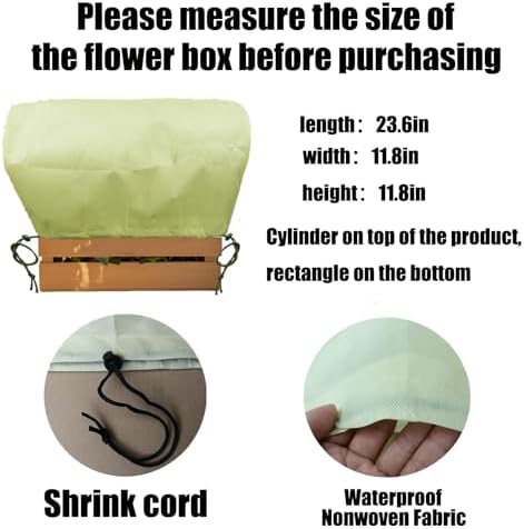 EJW Plant Covers, Freeze Protection for Plants,3 Pack 23.8"*11.8"*11.8" Frost Cloth for Plants，Plant Protectors for Winter，Frost Blankets for Plants， Used for Flower pots, Flower Boxes, Small Plants