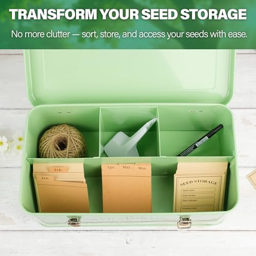 Seed Storage Box Organiser - Seed Tin with Over 200 Accessories