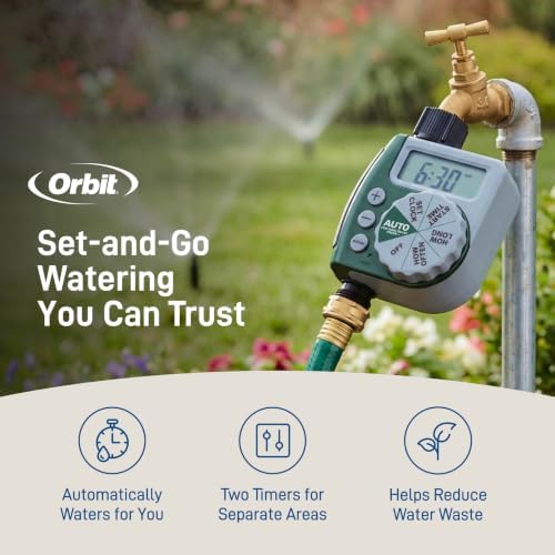 Orbit 62067 1-Outlet Programmable Digital Hose Watering Timer, 2-Pack