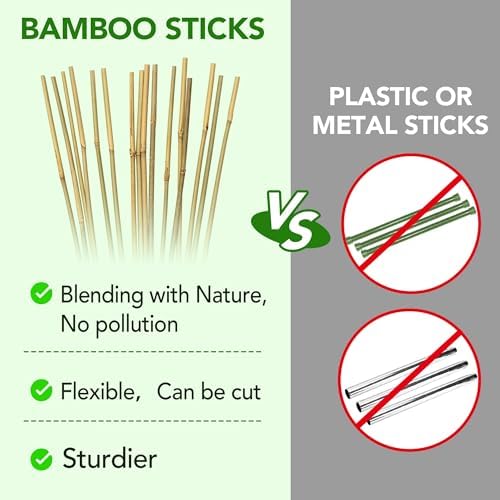 60 Pack Bamboo Stakes for Plant, 4 Feet