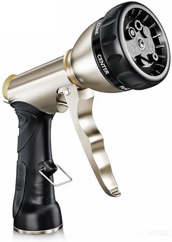 ARXIVE Metal Garden Hose Nozzle, Heavy Duty High Pressure Hand Sprayer