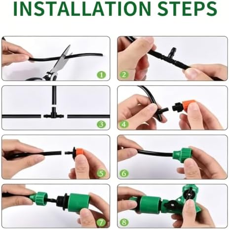 Drip Irrigation System, 100FT 1/4" Garden Watering System, Quick Connect