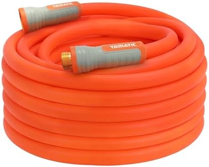 YAMATIC Flexible Garden Hose 5/8" x 60ft, 360° Swivel Handle, Burst 600 PSI