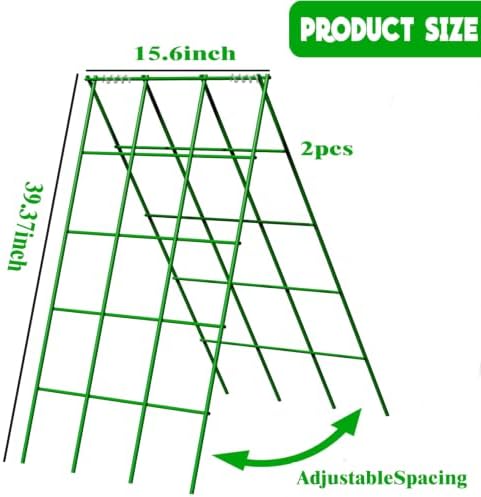 Heavy Duty Cucumber Trellis,2 Pack,No AssemblyGarden Trellis for Climbing Plants Outdoor,Cucumber Trellis, A-Frame Vegetable Frame,Vegetables Peas Beans Squash Cucumber