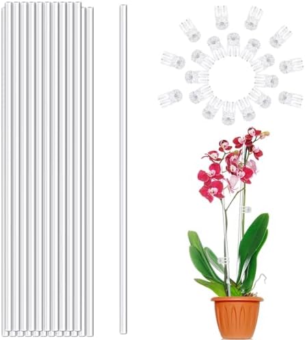 16IN Plant Stakes, Plant Sticks 20PCS Acrylic Clear Plant Support Stakes