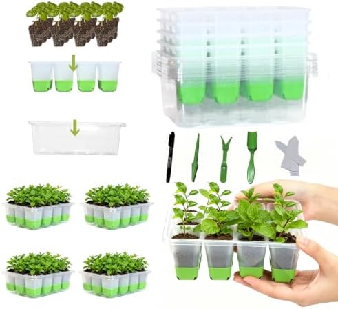 NestNature Silicone Seed Starter Tray , 5-Pack 60 Cells, Root-Safe