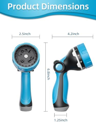 Garden Hose Nozzle with 10 Spray Patterns, Water Hose Sprayer for Outdoor